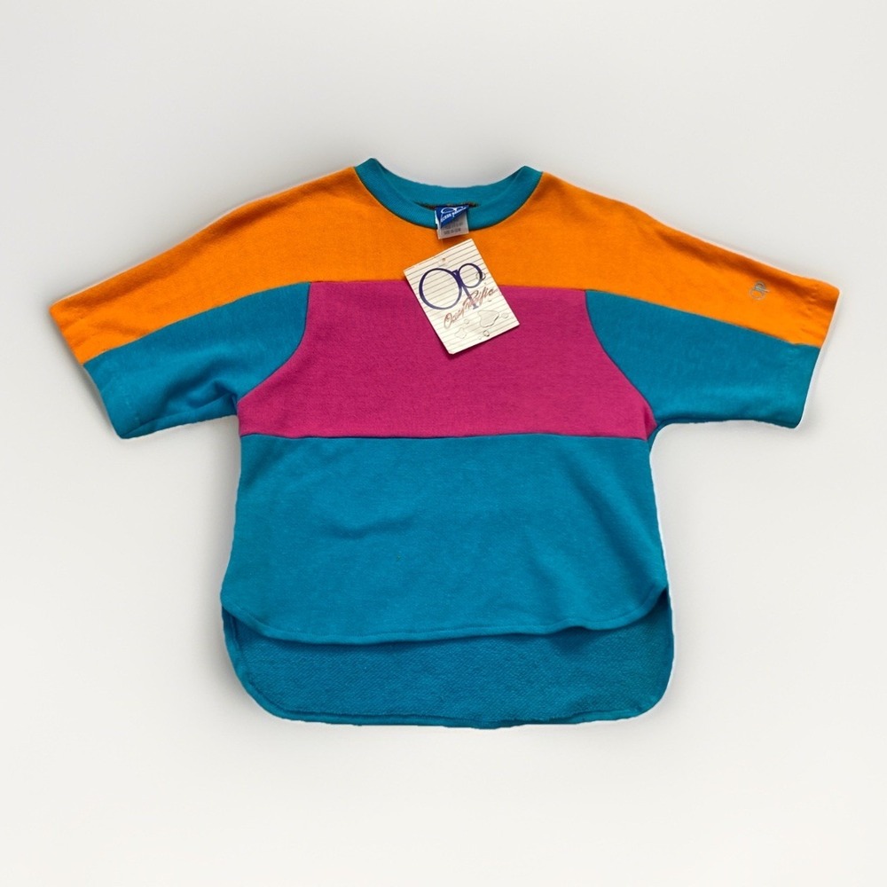 Vintage Ocean Pacific Shirt Youth M Colorblock 90s 80s Surf OP Retro Beach